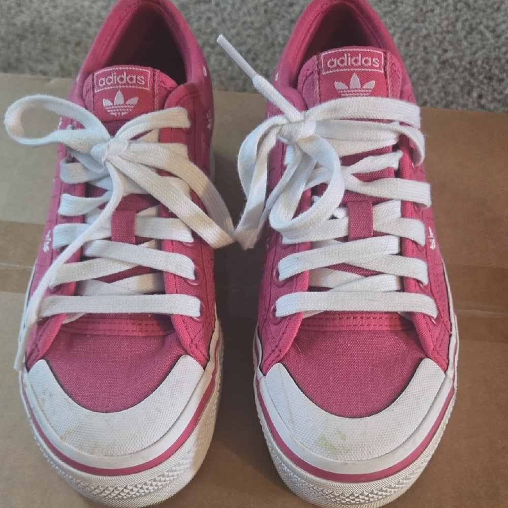 ADIDAS NIZZA fushia and White Women's Platform Shoes Size 5.5W
